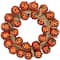 20'' Unlit Jack-O-Lantern and Burlap Ribbon Halloween Wreath